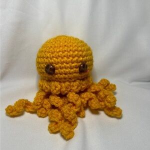 Handmade Yellow Crochet Octopus Plushy